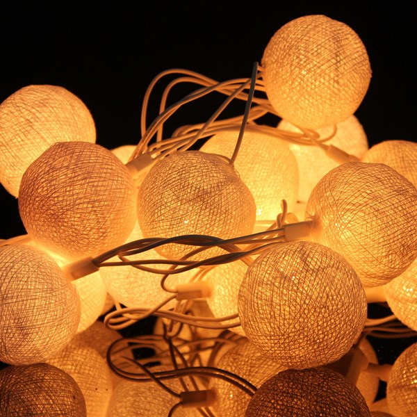 20 fabric cotton ball for 3m string fairy lights xmas wedding holiday party home decoration lamp bulb