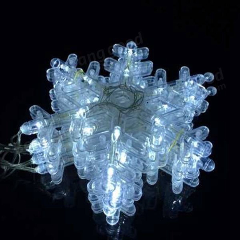 2015 new 2.5m transparent snowflake led string lights for christmas wedding decoration 220v