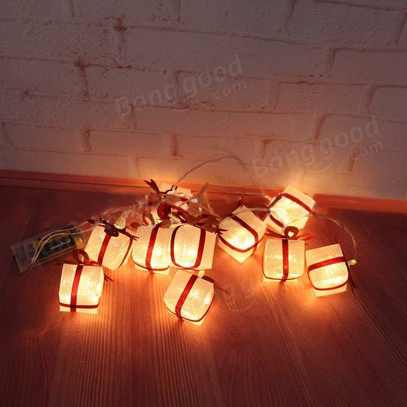2015 new 2m 10 led christmas gift box party light string luminous xmas holiday decoration
