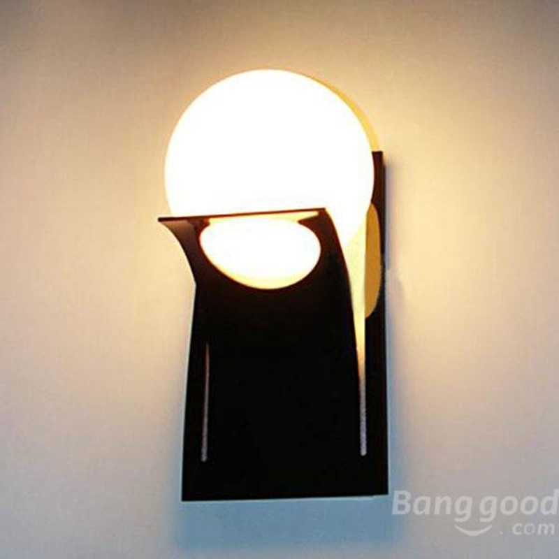 2015 new brief modern round ball glass stair balcony wall light bedroom lamps