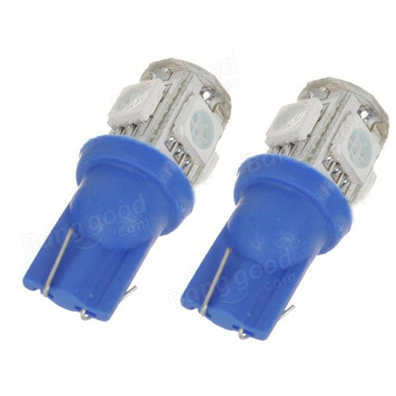 2015 newest t10 1w 20-30 lumen 5 x 5050 smd led car blue light bulbs (12v/pair)