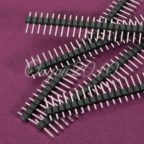 2pcs 40 pins connector header strip socket 2.54mm straight single row pin male for diy