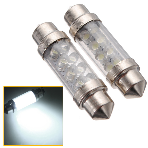 2pcs/lot 39mm 8 smd led pure white c5w car auto interior festoon dome reading light lamp bulb dc12v