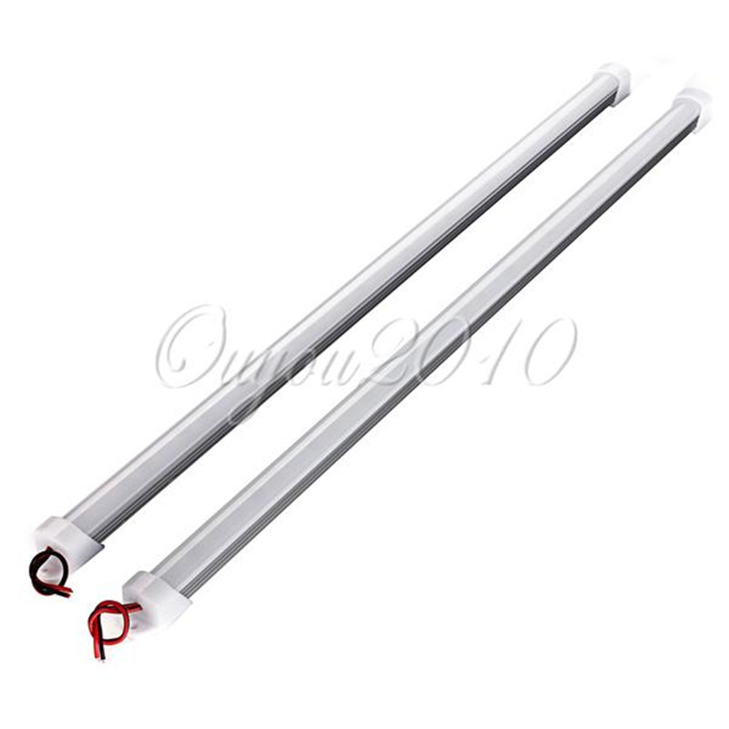 2pcs/lot 50cm 36 led 5630 smd waterproof hard rigid strip cabinet bar light pure white warm white with cover dc12v