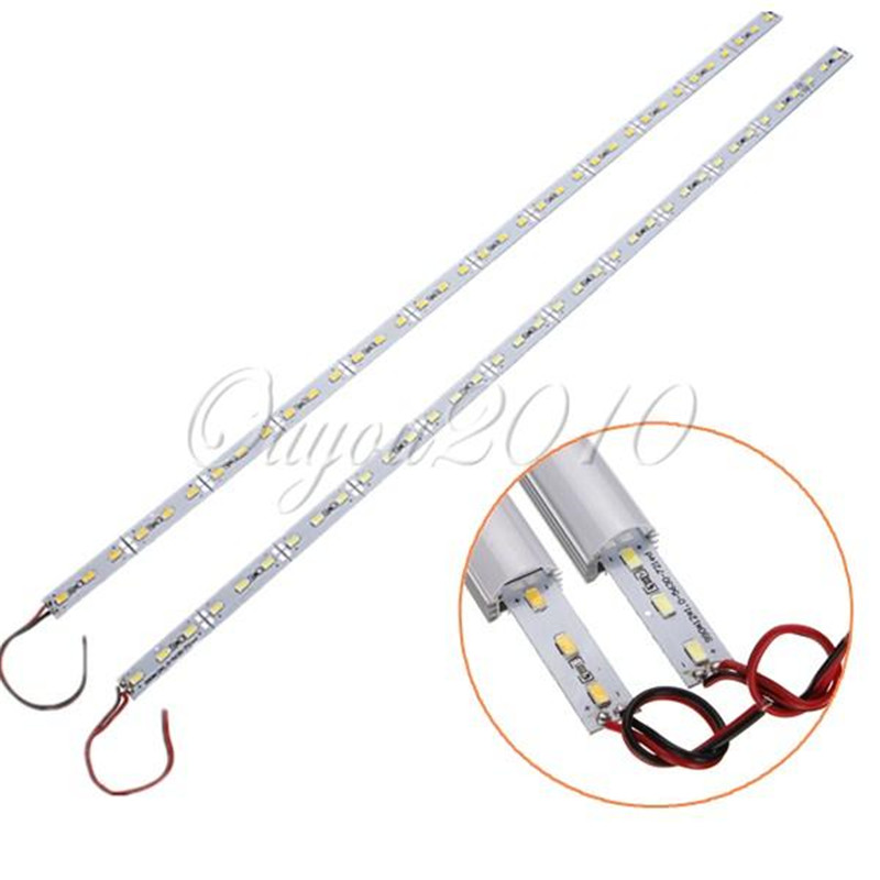 2pcs/lot 50cm 36 led 5630 smd waterproof hard rigid strip cabinet bar light pure white warm white with cover dc12v