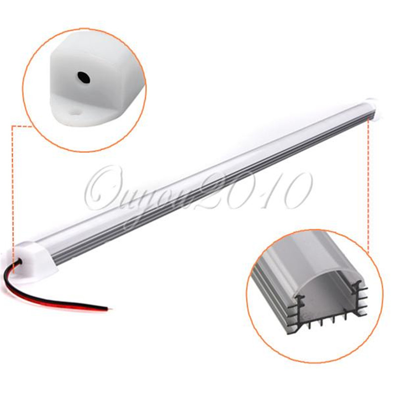 2pcs/lot 50cm 36 led 5630 smd waterproof hard rigid strip cabinet bar light pure white warm white with cover dc12v