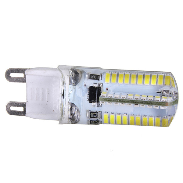 2pcs/lot g9 dimmable 80 led 3014 smd white warm white silicone crystal corn lights home lamp bulb 220v 240v