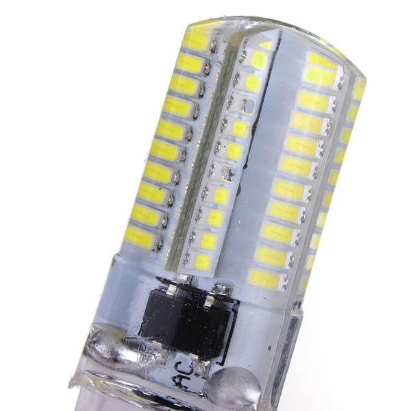 2pcs/lot g9 dimmable 80 led 3014 smd white warm white silicone crystal corn lights home lamp bulb 220v 240v