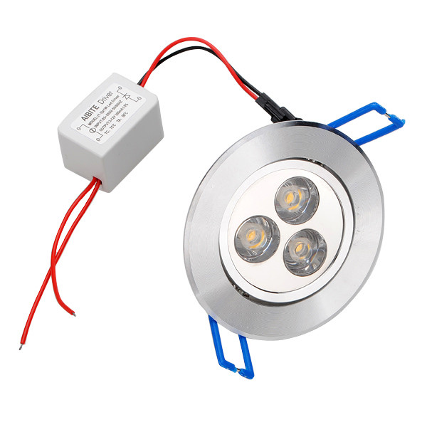 3 led ceiling spotlight recessed spot down lights lamp bulb warm white ac 85-265v with driver