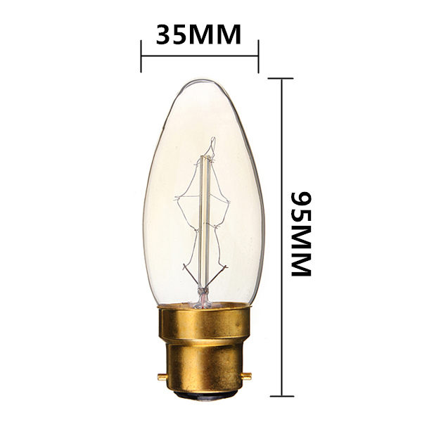 40w b22 vintage antique candle chandelier light filament incandescent clear glass pendant bulb lamp 110v/220v