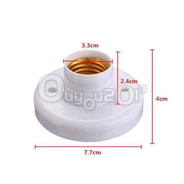 4pcs/lot e27 screw base round light bulb lamp socket holder adapter