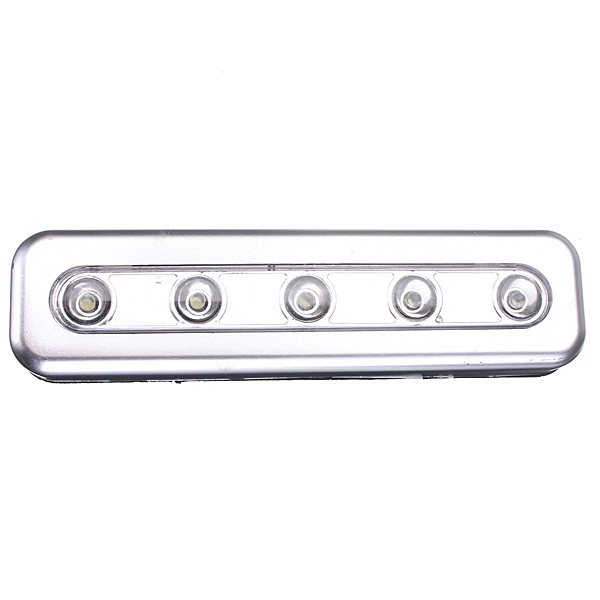 5 led self stick tap light under cabinet push touch night lamp battery powered kitchen closet desk bulb