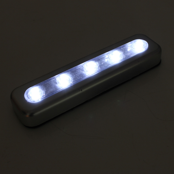 5 led self stick tap light under cabinet push touch night lamp battery powered kitchen closet desk bulb