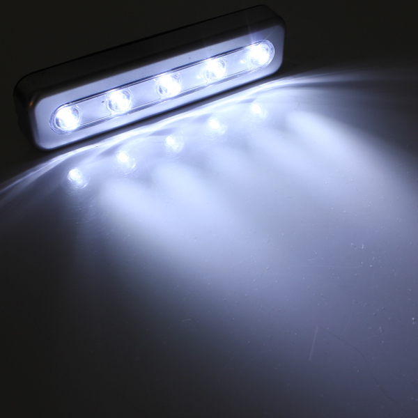 5 led self stick tap light under cabinet push touch night lamp battery powered kitchen closet desk bulb