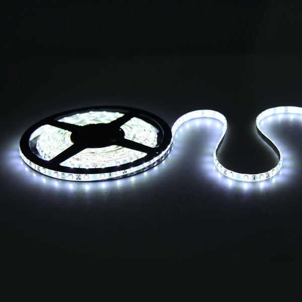 5m 300 led 3528 smd pure white 60led/m waterproof flexible strip lights dc12v