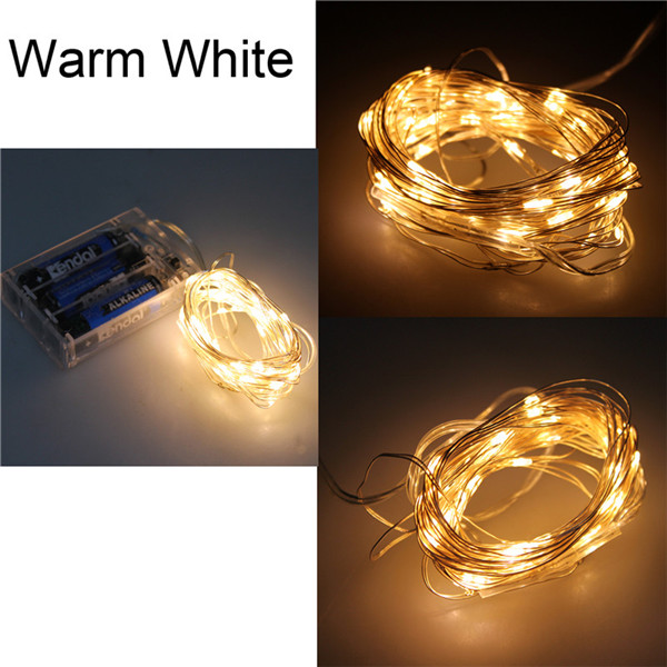5m 50 led string fairy light battery operated xmas party home decoration warm white cold white