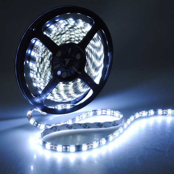 5m 5050 smd 300 led super bright white waterproof flexible strip tape lights lamp dc12v