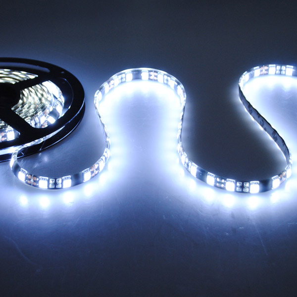 5m 5050 smd 300 led super bright white waterproof flexible strip tape lights lamp dc12v
