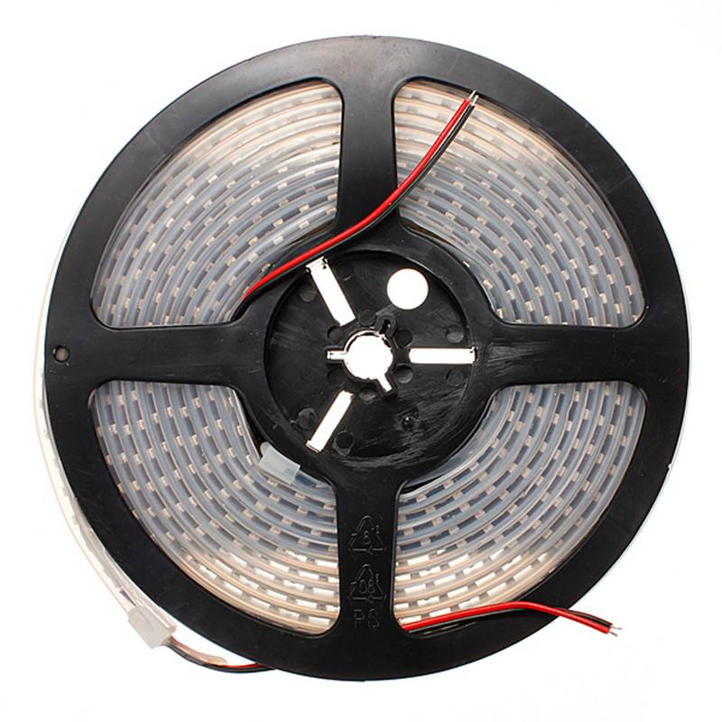 5m double row 1200 led 3528 smd waterproof flexible strip tape lights lamp 240led/m white warm white with cover dc12v