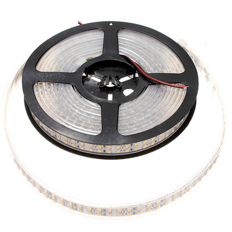 5m double row 1200 led 3528 smd waterproof flexible strip tape lights lamp 240led/m white warm white with cover dc12v