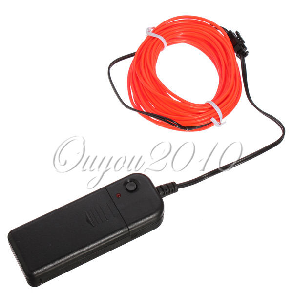 5m multicolor el wire tube rope battery powered flexible neon light car party decor with controller