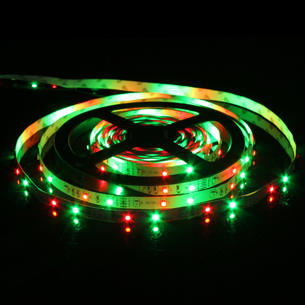 5m rgb 300 led 3528 smd flexible strip tape light 60led/m non-waterproof with 24 key ir remote controller dc12v