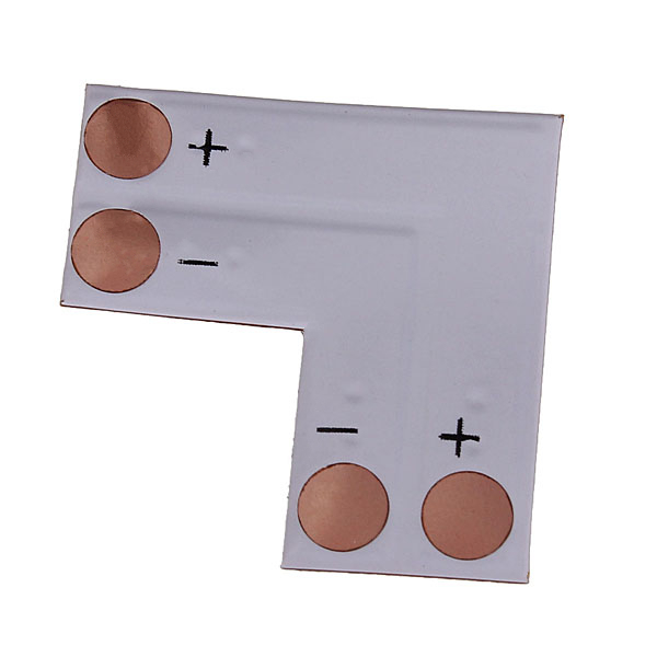 5pcs/lot 8mm 2 pin l shape adapters single color 3528 led strip corner cross connectors no soldering