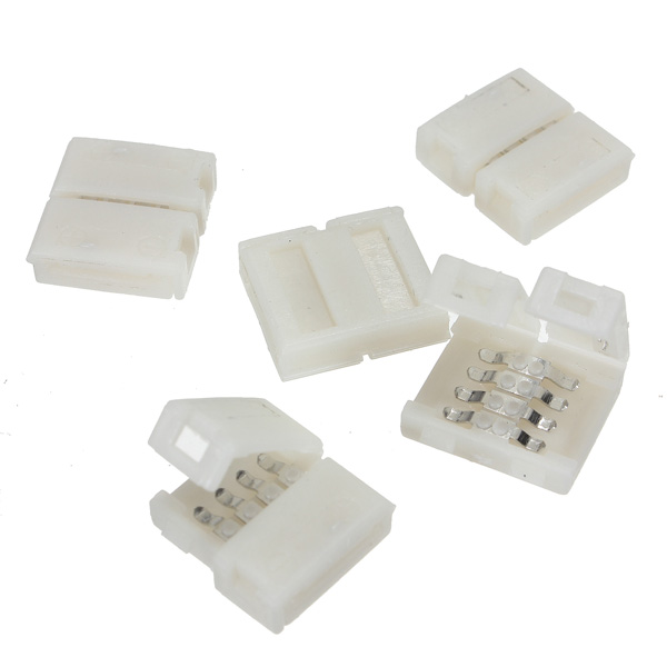 5pcs/lot mini 10mm 4pin connector adapter for rgb 5050 led strip lights solderless