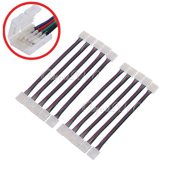 5x 4pin 10mm female diy pvc rgb led pcb strip connector adapter for 5050 led lights 5x 4pin 10mm female diy pvc rgb led pcb strip connector adapter for 5050 led lights