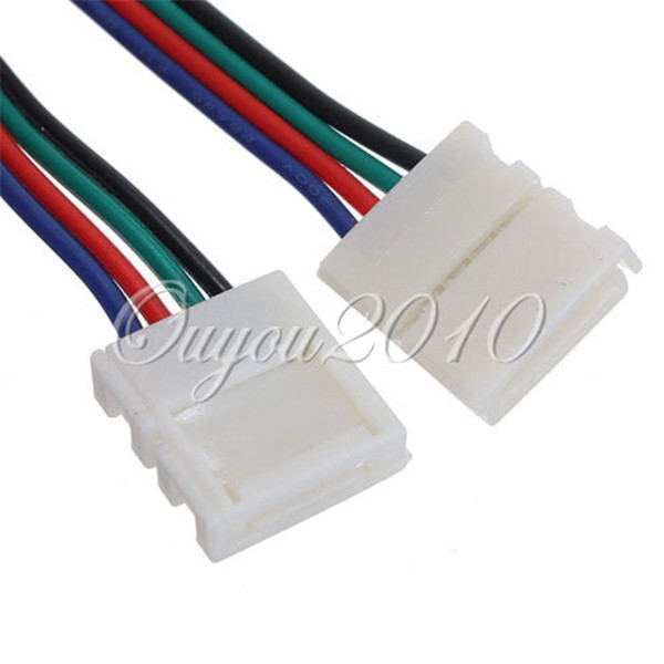 5x 4pin 10mm female diy pvc rgb led pcb strip connector adapter for 5050 led lights