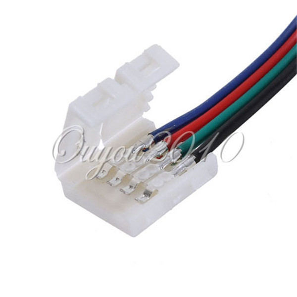5x 4pin 10mm female diy pvc rgb led pcb strip connector adapter for 5050 led lights