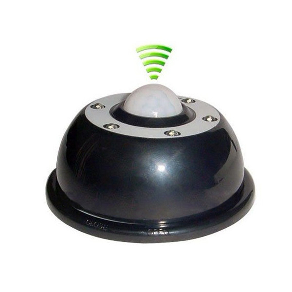 6 led infrared pir auto motion sensor detector wireless night light lamp black