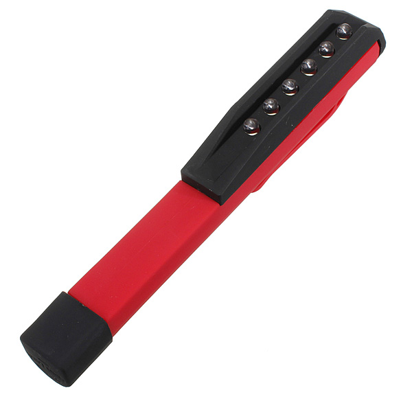 6 led mini inspection light lamp pen size pocket clip work torch flashlight red yellow blue black