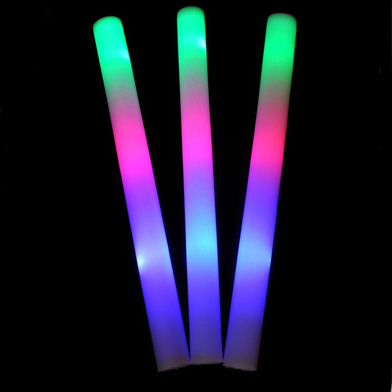 beautiful design light up multi color led foam stick wands rally rave cheer batons party flashing glow stick light sticks