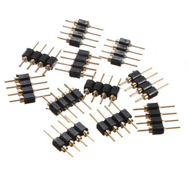 best promotion 10pcs/lot 4 pin male connector for rgb 5050 led strip light connect gold plated best promotion 10pcs/lot 4 pin male connector for rgb 5050 led strip light connect gold plated