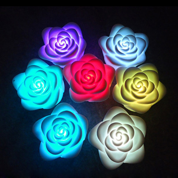 best promotion holiday wedding party christmas romantic colorful gradient rose lantern led night light candle lamp
