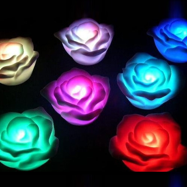 best promotion holiday wedding party christmas romantic colorful gradient rose lantern led night light candle lamp