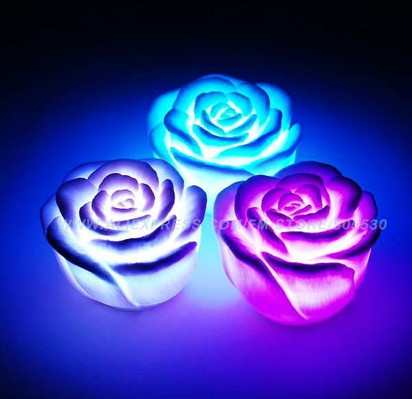 best promotion holiday wedding party christmas romantic colorful gradient rose lantern led night light candle lamp