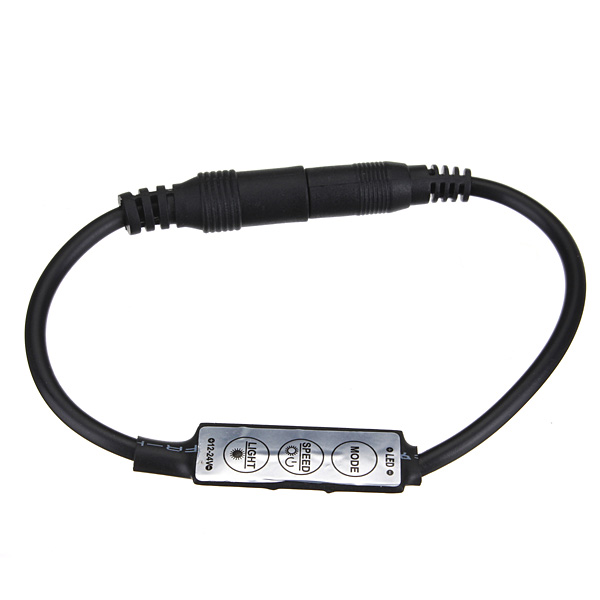 best promotion mini inline controller dimmer switch connector for led strip light black dc12v-24v