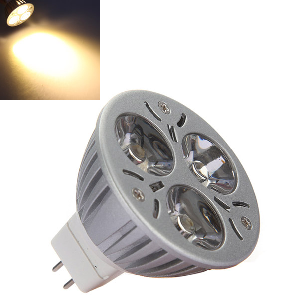 big promation mr16 3w 3 led 270 lumen 3200k warm white spot light bulb for dc 12v