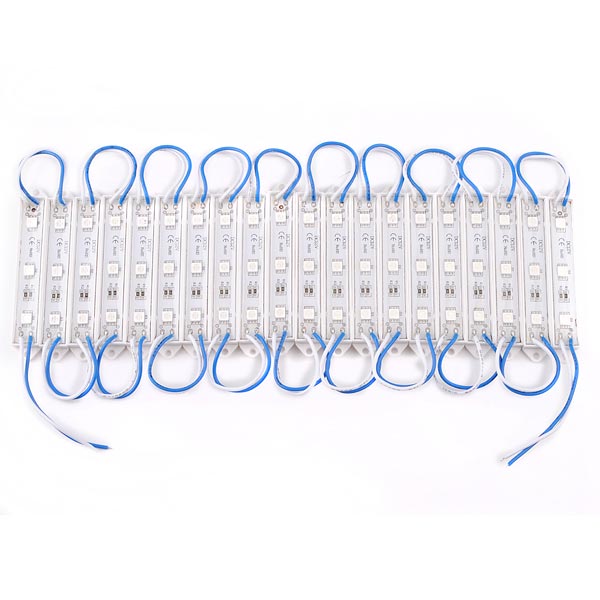 big promation super bright waterproof 20pcs/lot smd 5050 3led modules blue color ip65 led lamps dc12v for billboard