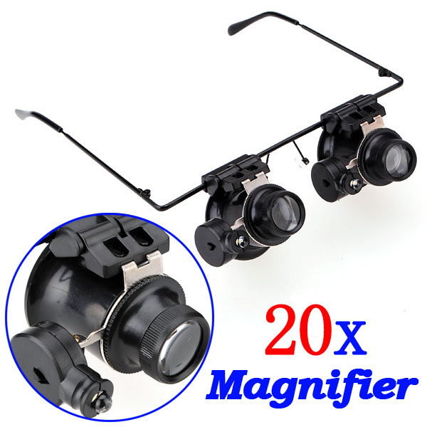 big promotion 20x magnifier magnifying eye glass with led light illuminated loupe lens jewelry gem watch repair