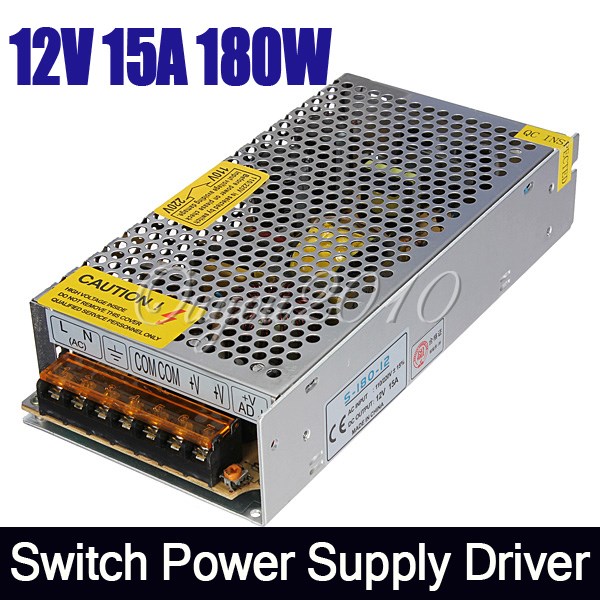 dc12v 15a 180w regulated switching power supply swich driver adapter voltage transformer for led strip light display 110v/220v