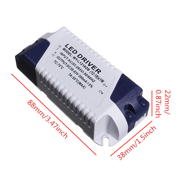 dc36-54v 18w 300ma led driver led strip light lamp power supply electronic lighting for transformer