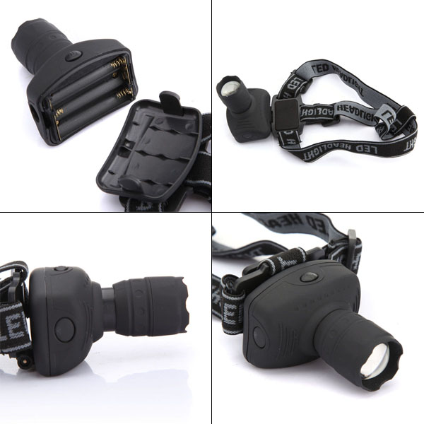 durable 6 mode 3w zoomable led headlamp 100lumen outdoor bicycle fishing headlight head lamp light bulb