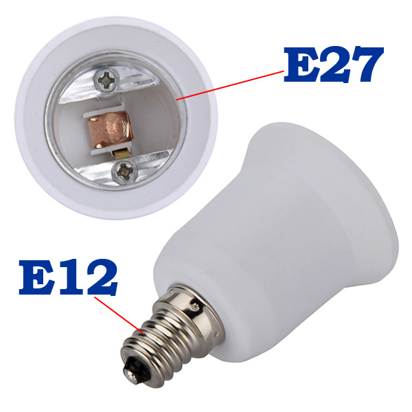 e12 to e27 candelabra base bulb lamp light led screw socket adapter converter