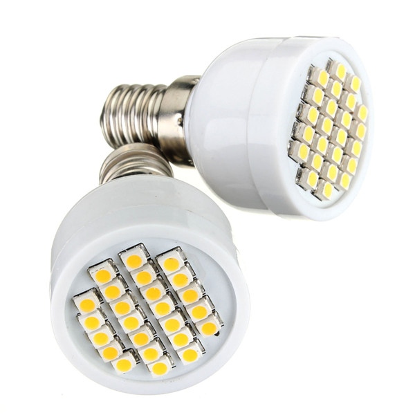 e14 24 led 3528 smd energy saving corn lights spotlight lamp bulb pure white warm white 85-265v