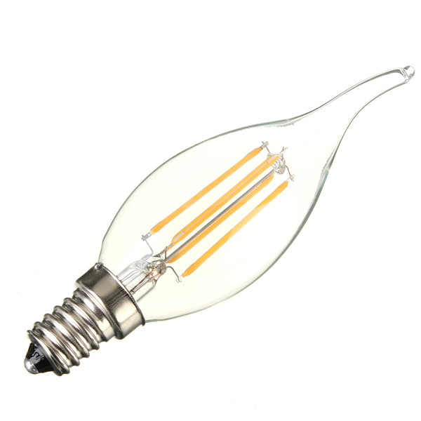 e14 4w led filament candle chandelier light 360 degree lamp bulb pure white warm white 85-265v