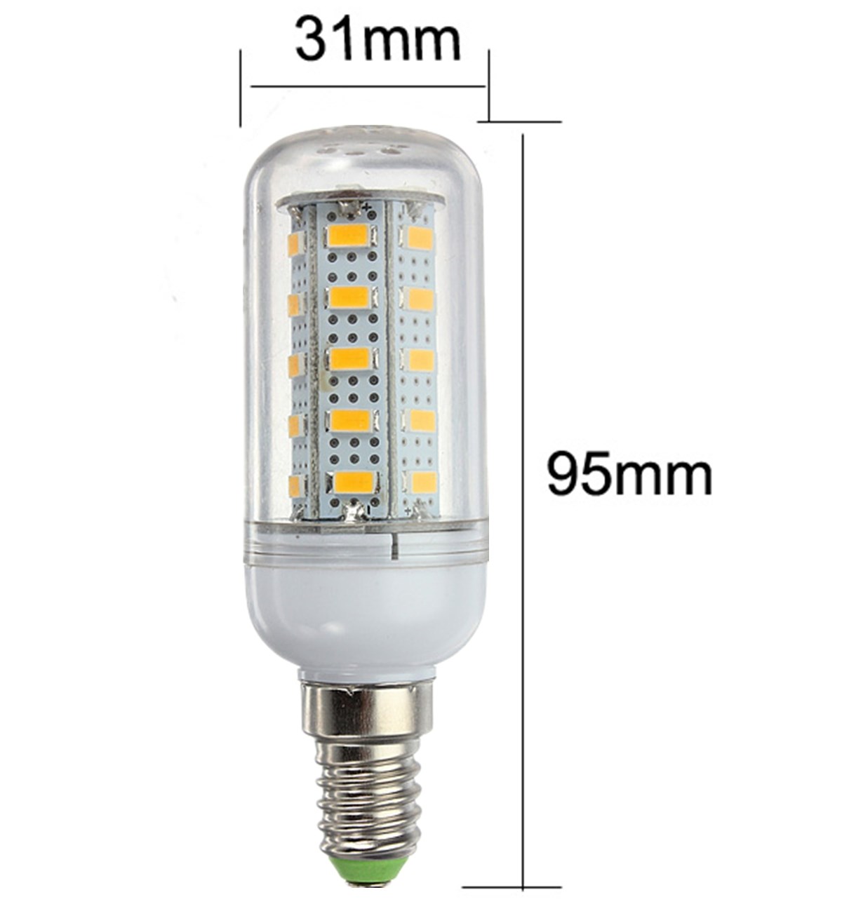 e14 5730 smd 36 led 600lm 7w pure white warm white energ saving corn lights lamp bulb 220v
