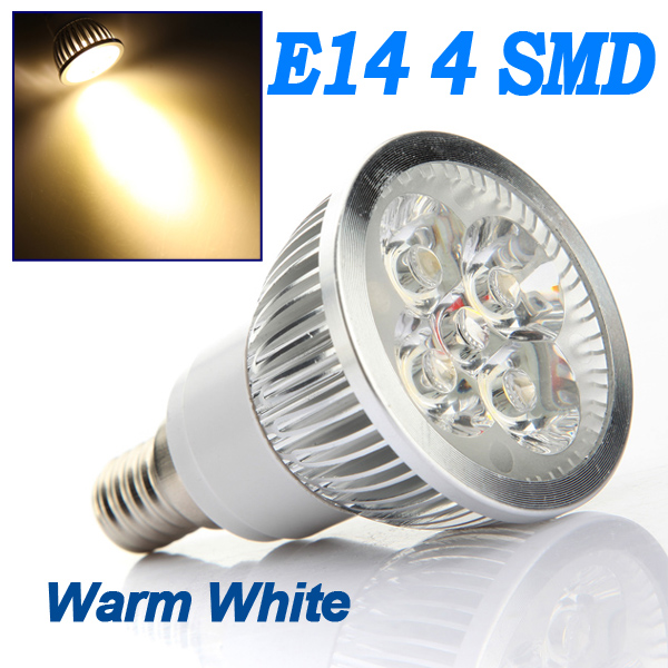 e14 warm white 4w 4 led high power energy saving spotlight spot lights lamp bulb 85-265v